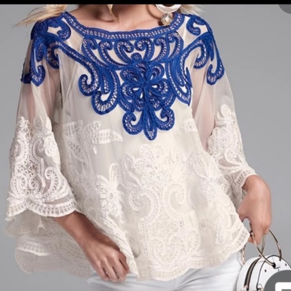 Yoana Baraschi Provençale Embroidered Cape Top